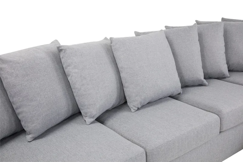 Crazy 5-sits Högervänd U-formad X-Large Soffa med Divan och Schäslong i Tyg inkl Kuvertkuddar - Grå - Möbler - Soffa - U-soffa