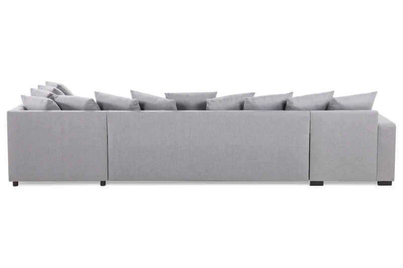 Crazy 5-sits Högervänd U-formad X-Large Soffa med Divan och Schäslong i Tyg inkl Kuvertkuddar - Grå - Möbler - Soffa - U-soffa