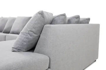 Crazy 5-sits Högervänd U-formad X-Large Soffa med Divan och Schäslong i Tyg inkl Kuvertkuddar - Grå - Möbler - Soffa - U-soffa