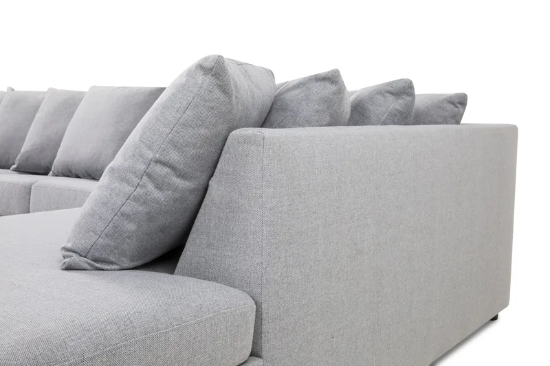 Crazy 5-sits Högervänd U-formad X-Large Soffa med Divan och Schäslong i Tyg inkl Kuvertkuddar - Grå - Möbler - Soffa - U-soffa