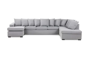 Crazy 5-sits Högervänd U-formad X-Large Soffa med Divan och Schäslong i Tyg inkl Kuvertkuddar - Grå - Möbler - Soffa - U-soffa