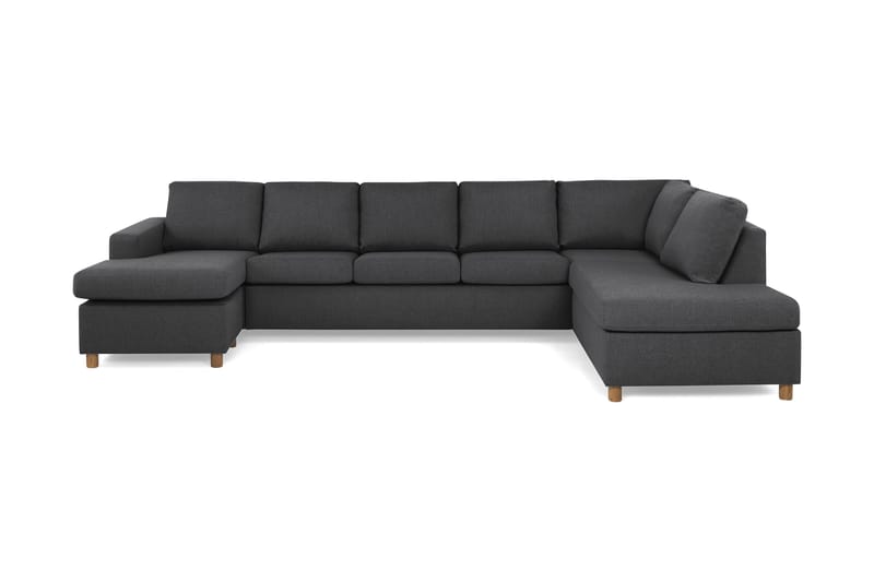 Crazy 5-sits Högervänd U-formad X-Large Soffa med Divan och Schäslong i Tyg - Mörkgrå - Möbler - Soffa - U-soffa