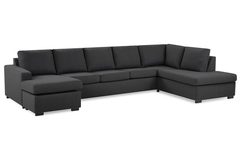 Crazy 5-sits Högervänd U-formad X-Large Soffa med Divan och Schäslong i Tyg - Mörkgrå - Möbler - Soffa - U-soffa