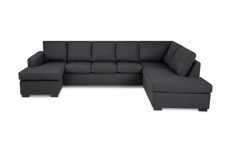 Crazy 5-sits Högervänd U-formad X-Large Soffa med Divan och Schäslong i Tyg - Mörkgrå - Möbler - Soffa - U-soffa