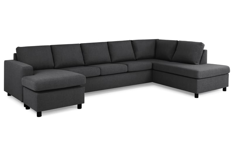 Crazy 5-sits Högervänd U-formad X-Large Soffa med Divan och Schäslong i Tyg - Mörkgrå - Möbler - Soffa - U-soffa