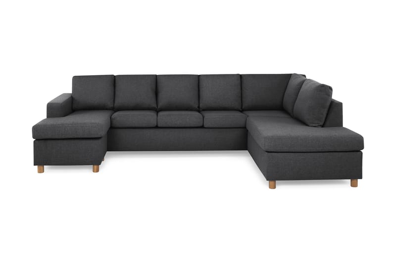 Crazy 5-sits Högervänd U-formad X-Large Soffa med Divan och Schäslong i Tyg - Mörkgrå - Möbler - Soffa - U-soffa