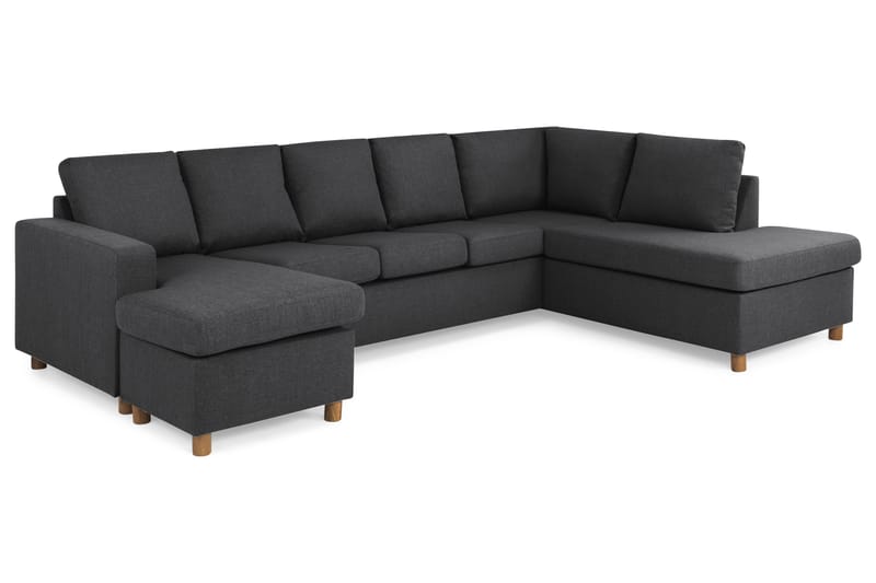 Crazy 5-sits Högervänd U-formad X-Large Soffa med Divan och Schäslong i Tyg - Mörkgrå - Möbler - Soffa - U-soffa