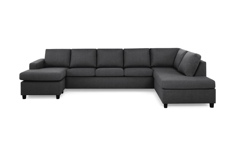 Crazy 5-sits Högervänd U-formad X-Large Soffa med Divan och Schäslong i Tyg - Mörkgrå - Möbler - Soffa - U-soffa
