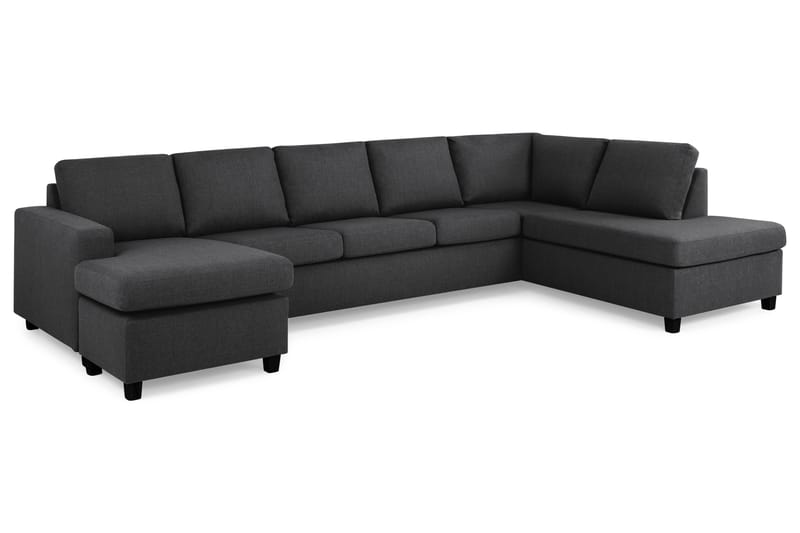 Crazy 5-sits Högervänd U-formad X-Large Soffa med Divan och Schäslong i Tyg - Mörkgrå - Möbler - Soffa - U-soffa