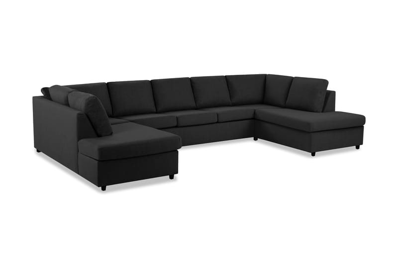Crazy 5-sits U-formad Soffa med dubbelschäslong i Tyg - Antracit - Möbler - Soffa - U-soffa