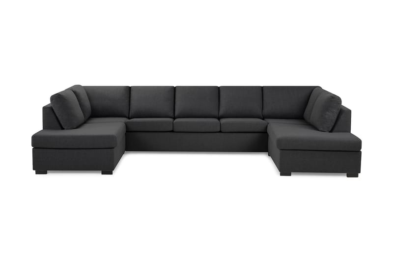 Crazy 5-sits U-formad Soffa med dubbelschäslong i Tyg - Mörkgrå - Möbler - Soffa - U-soffa