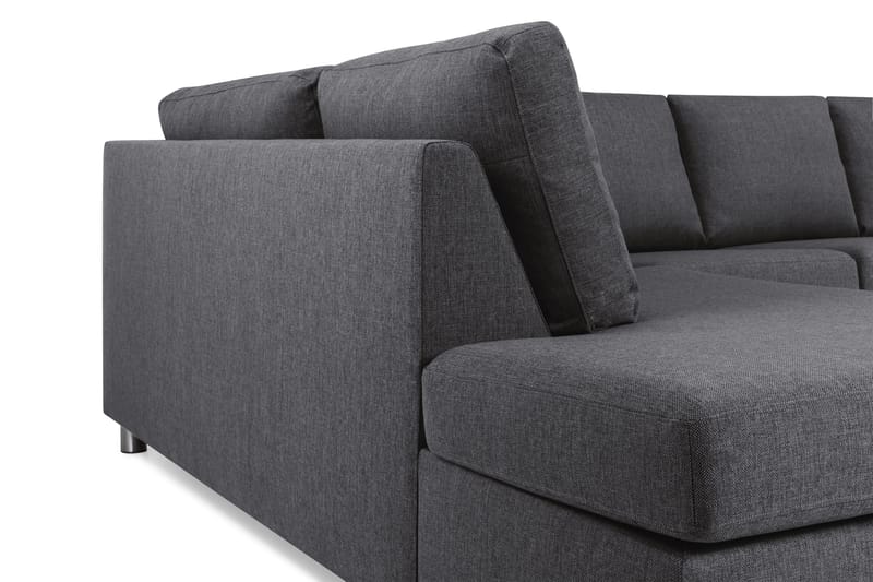 Crazy 5-sits U-formad Soffa med dubbelschäslong i Tyg - Mörkgrå - Möbler - Soffa - U-soffa