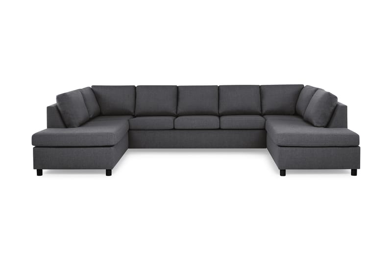 Crazy 5-sits U-formad Soffa med dubbelschäslong i Tyg - Mörkgrå - Möbler - Soffa - U-soffa