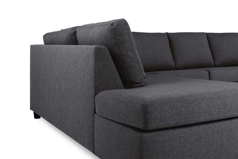 Crazy 5-sits U-formad Soffa med dubbelschäslong i Tyg - Mörkgrå - Möbler - Soffa - U-soffa