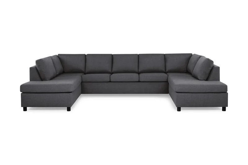Crazy 5-sits U-formad Soffa med dubbelschäslong i Tyg - Mörkgrå - Möbler - Soffa - U-soffa