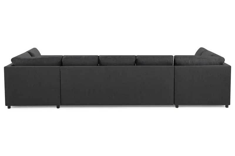 Crazy 5-sits U-formad Soffa med dubbelschäslong i Tyg - Mörkgrå - Möbler - Soffa - U-soffa