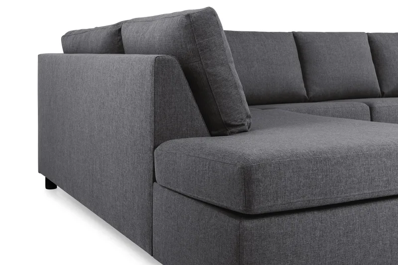 Crazy 5-sits U-formad Soffa med dubbelschäslong i Tyg - Mörkgrå - Möbler - Soffa - U-soffa