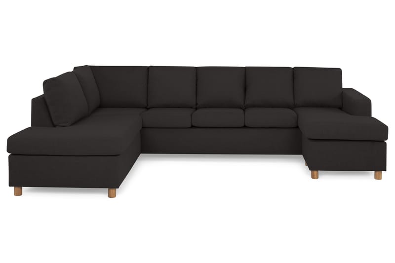Crazy 5-sits Vänstervänd U-formad Soffa med Divan och Schäslong i Tyg - Antracit - Möbler - Soffa - U-soffa
