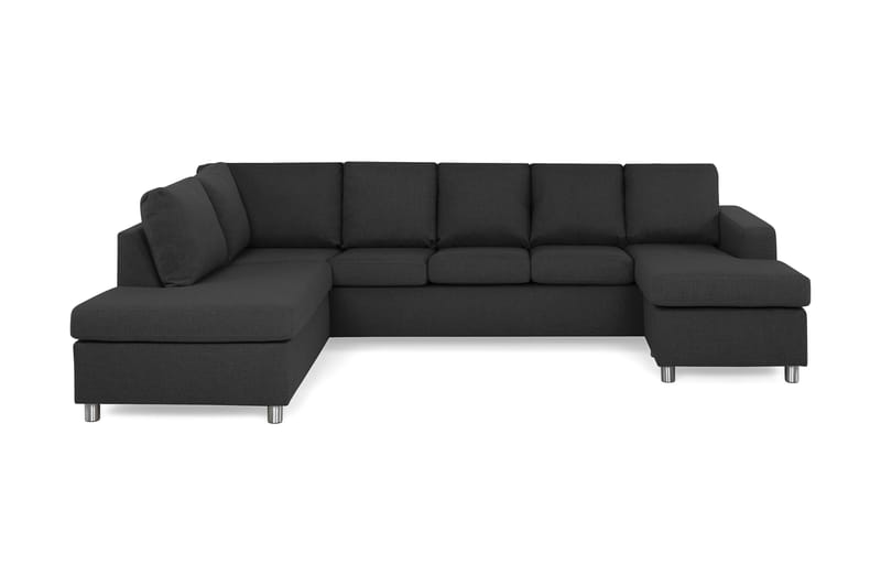 Crazy 5-sits Vänstervänd U-formad Soffa med Divan och Schäslong i Tyg - Antracit - Möbler - Soffa - U-soffa
