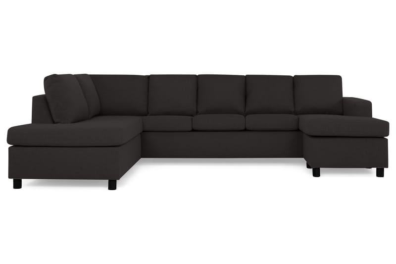 Crazy 5-sits Vänstervänd U-formad Soffa med Divan och Schäslong i Tyg - Antracit - Möbler - Soffa - U-soffa