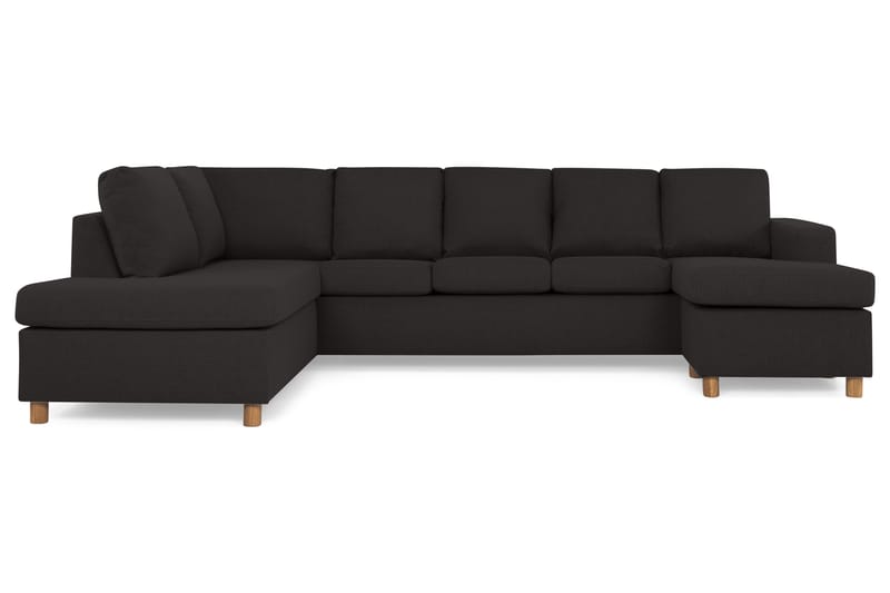 Crazy 5-sits Vänstervänd U-formad Soffa med Divan och Schäslong i Tyg - Antracit - Möbler - Soffa - U-soffa