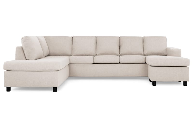 Crazy 5-sits Vänstervänd U-formad Soffa med Divan och Schäslong i Tyg - Beige - Möbler - Soffa - U-soffa