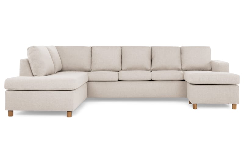 Crazy 5-sits Vänstervänd U-formad Soffa med Divan och Schäslong i Tyg - Beige - Möbler - Soffa - U-soffa
