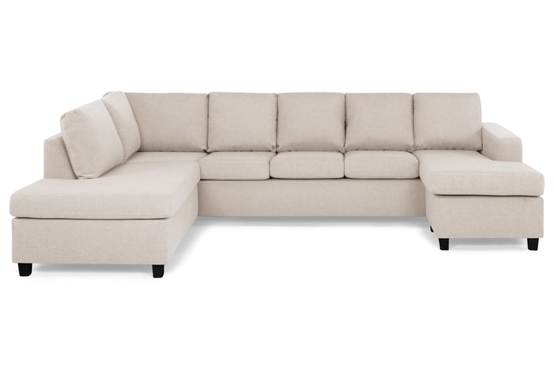 Crazy 5-sits Vänstervänd U-formad Soffa med Divan och Schäslong i Tyg - Beige - Möbler - Soffa - U-soffa
