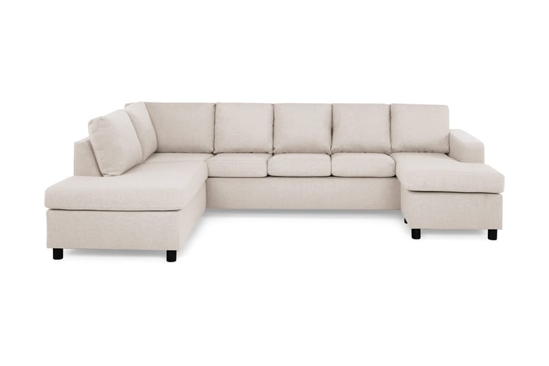 Crazy 5-sits Vänstervänd U-formad Soffa med Divan och Schäslong i Tyg - Beige - Möbler - Soffa - U-soffa