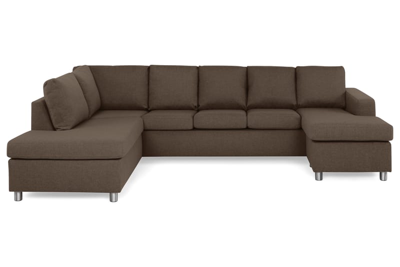 Crazy 5-sits Vänstervänd U-formad Soffa med Divan och Schäslong i Tyg - Brun - Möbler - Soffa - U-soffa