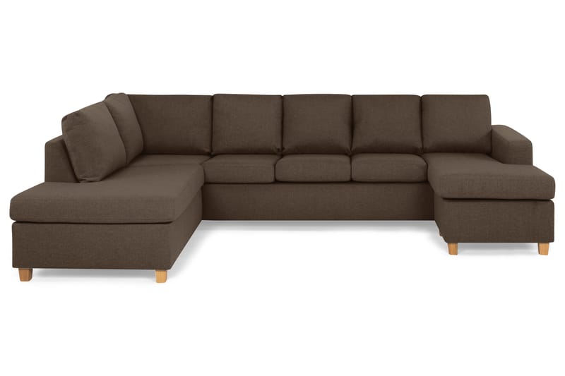 Crazy 5-sits Vänstervänd U-formad Soffa med Divan och Schäslong i Tyg - Brun - Möbler - Soffa - U-soffa