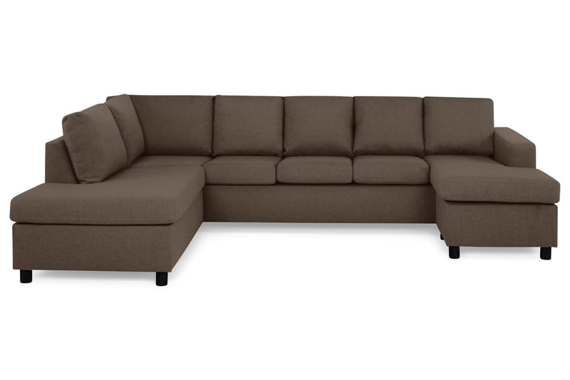 Crazy 5-sits Vänstervänd U-formad Soffa med Divan och Schäslong i Tyg - Brun - Möbler - Soffa - U-soffa