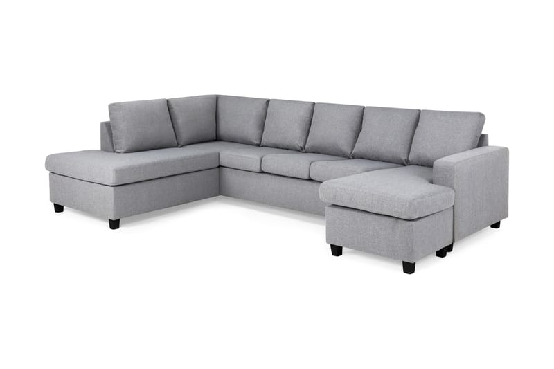 Crazy 5-sits Vänstervänd U-formad Soffa med Divan och Schäslong i Tyg - Grå - Möbler - Soffa - U-soffa