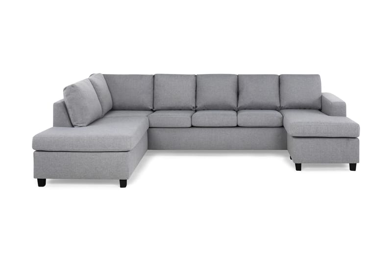 Crazy 5-sits Vänstervänd U-formad Soffa med Divan och Schäslong i Tyg, Grå