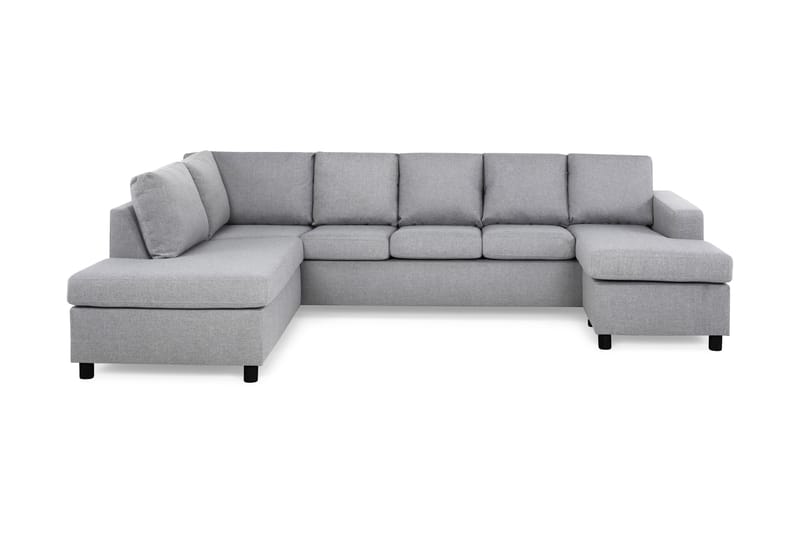 Crazy 5-sits Vänstervänd U-formad Soffa med Divan och Schäslong i Tyg - Grå - Möbler - Soffa - U-soffa