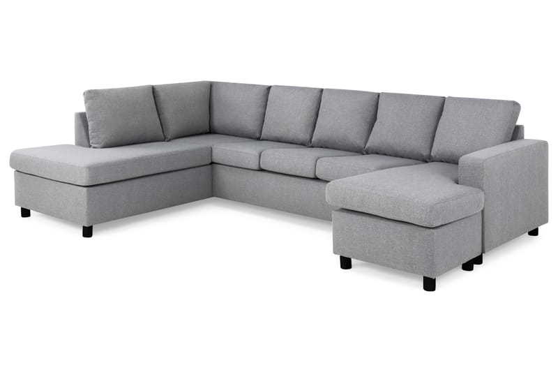 Crazy 5-sits Vänstervänd U-formad Soffa med Divan och Schäslong i Tyg - Grå - Möbler - Soffa - U-soffa