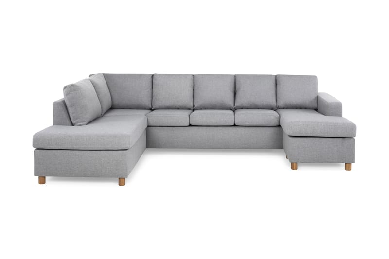 Crazy 5-sits Vänstervänd U-formad Soffa med Divan och Schäslong i Tyg - Grå - Möbler - Soffa - U-soffa