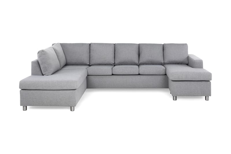 Crazy 5-sits Vänstervänd U-formad Soffa med Divan och Schäslong i Tyg - Grå - Möbler - Soffa - U-soffa