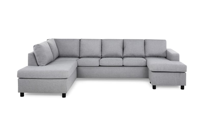 Crazy 5-sits Vänstervänd U-formad Soffa med Divan och Schäslong i Tyg - Grå - Möbler - Soffa - U-soffa