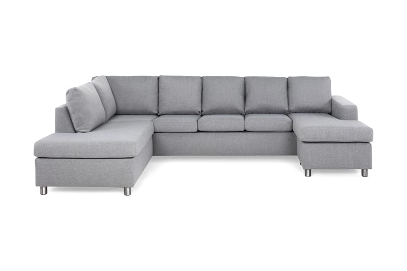 Crazy 5-sits Vänstervänd U-formad Soffa med Divan och Schäslong i Tyg, Grå