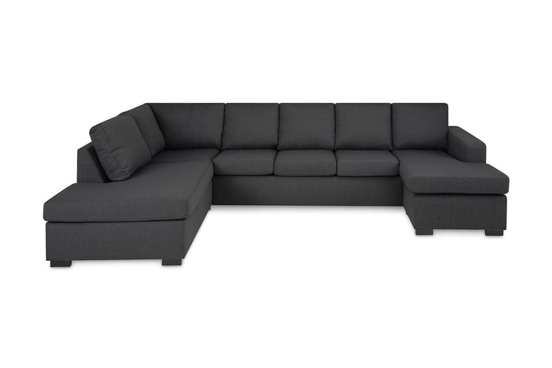 Crazy 5-sits Vänstervänd U-formad Soffa med Divan och Schäslong i Tyg - Mörkgrå - Möbler - Soffa - U-soffa