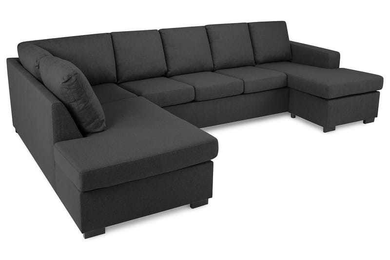 Crazy 5-sits Vänstervänd U-formad Soffa med Divan och Schäslong i Tyg - Mörkgrå - Möbler - Soffa - U-soffa