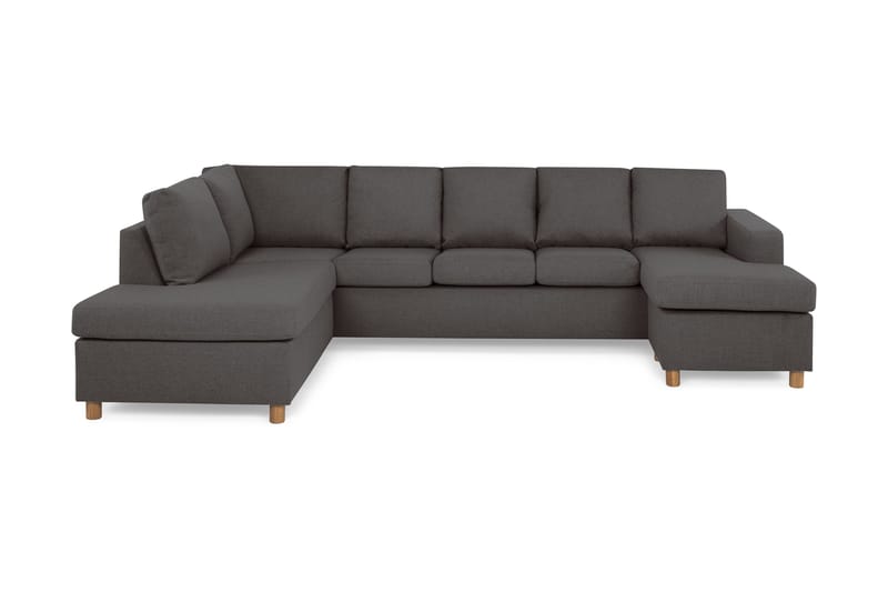 Crazy 5-sits Vänstervänd U-formad Soffa med Divan och Schäslong i Tyg - Mörkgrå - Möbler - Soffa - U-soffa