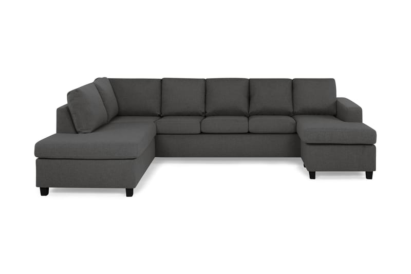 Crazy 5-sits Vänstervänd U-formad Soffa med Divan och Schäslong i Tyg - Mörkgrå - Möbler - Soffa - U-soffa