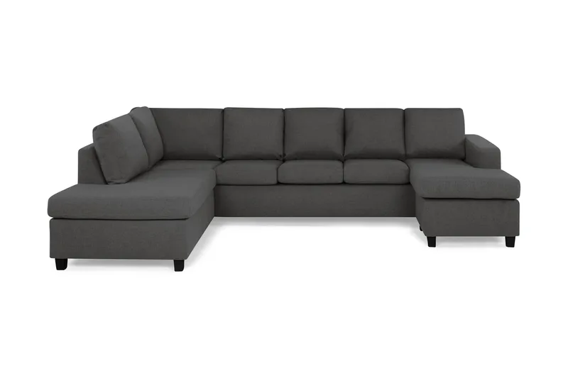 Crazy 5-sits Vänstervänd U-formad Soffa med Divan och Schäslong i Tyg, Mörkgrå