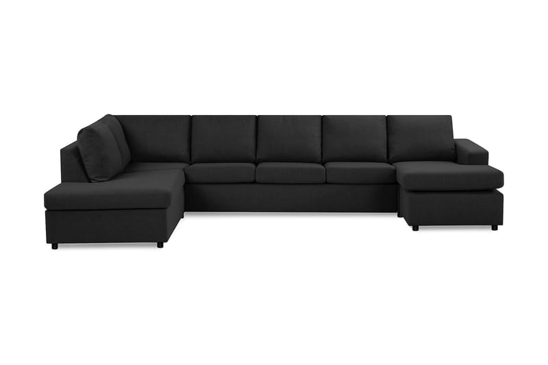 Crazy 5-sits Vänstervänd U-formad X-Large Soffa med Divan och Schäslong i Tyg - Antracit - Möbler - Soffa - U-soffa