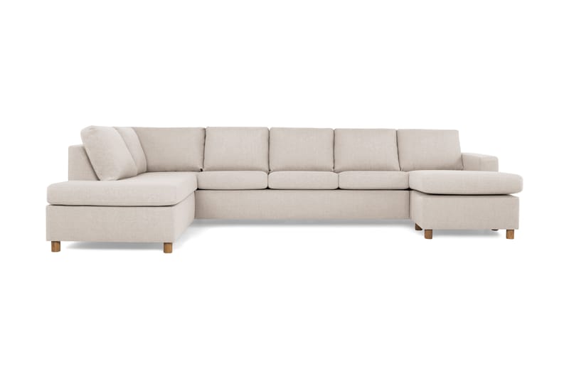 Crazy 5-sits Vänstervänd U-formad X-Large Soffa med Divan och Schäslong i Tyg - Beige - Möbler - Soffa - U-soffa
