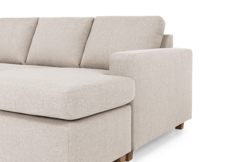Crazy 5-sits Vänstervänd U-formad X-Large Soffa med Divan och Schäslong i Tyg - Beige - Möbler - Soffa - U-soffa