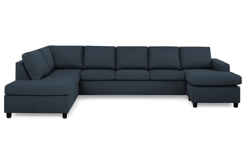 Crazy 5-sits Vänstervänd U-formad X-Large Soffa med Divan och Schäslong i Tyg - Blå - Möbler - Soffa - U-soffa