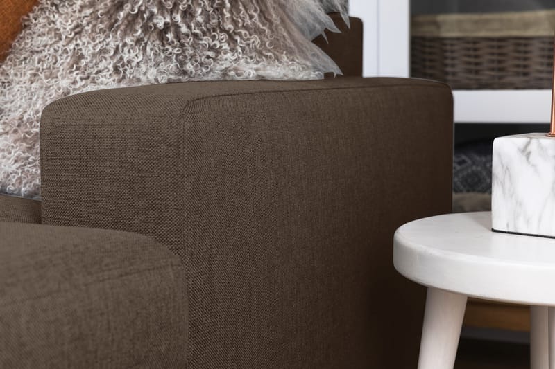 Crazy 5-sits Vänstervänd U-formad X-Large Soffa med Divan och Schäslong i Tyg - Brun - Möbler - Soffa - U-soffa